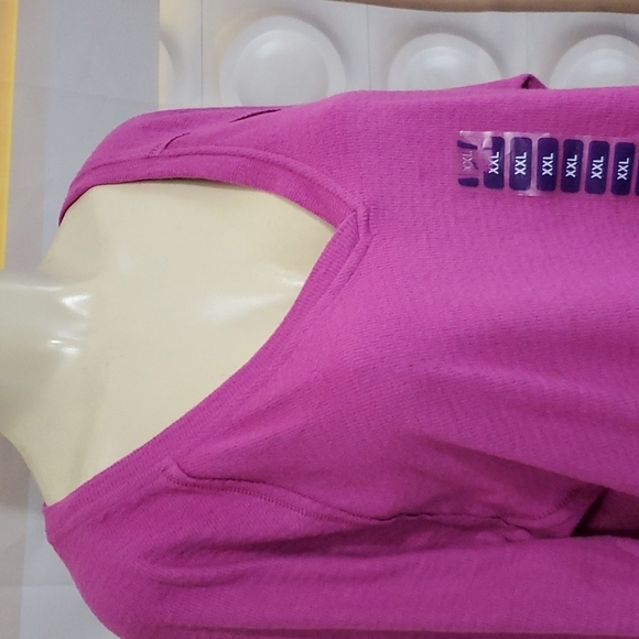 NWT Wildfox Haley Brushed Top V-neck Pink Pullover top Size XXL - Picture 4 of 8